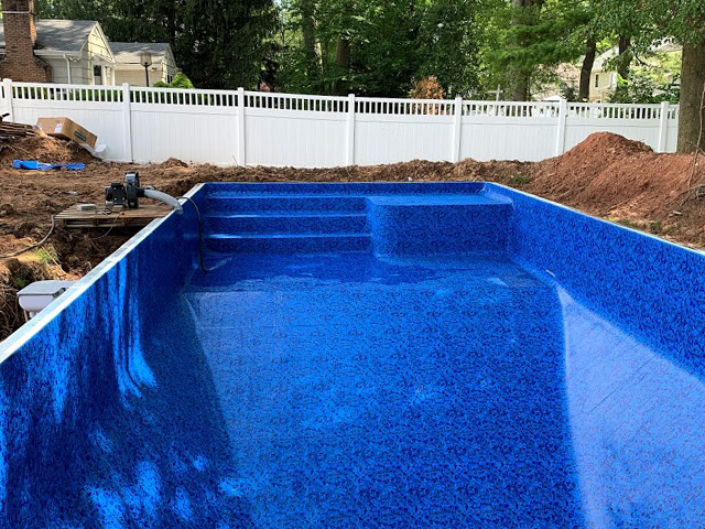 steps for inground pool with liner